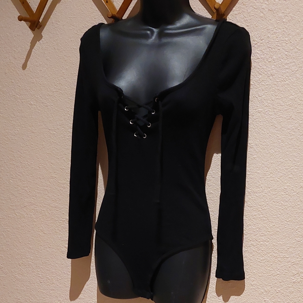 Black long sleeve bodysuit